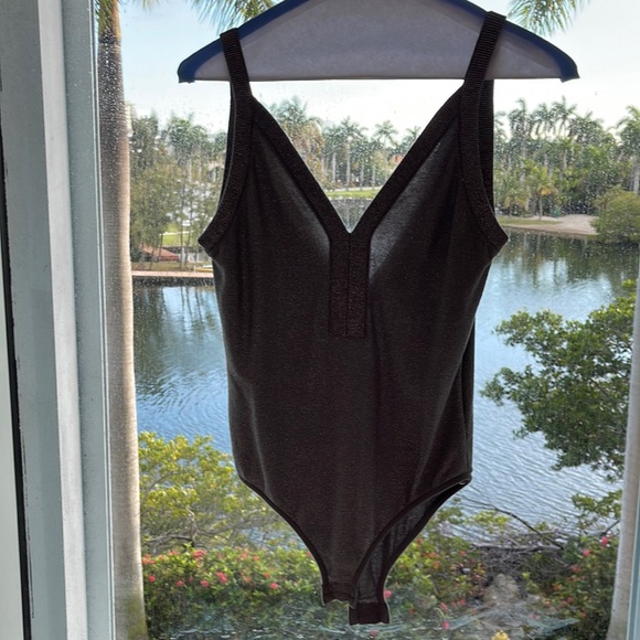Johana Ortiz Metallic silver bodysuitl  small twice - Picture 2 of 2